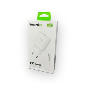 Szybka Ładowarka Sieciowa Smartiee 25W Power Delivery USB-C + Kabel USB-C